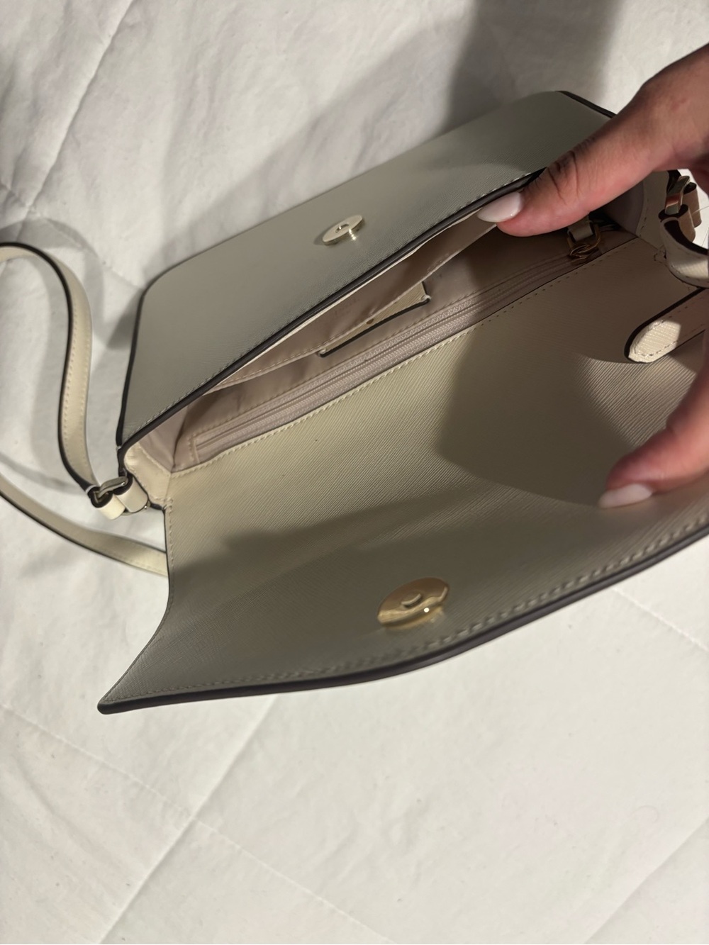 kate spade Cream Leather Envelope Crossbody Bag - Picture 3 of 3